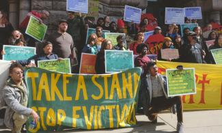 A housing rights protest